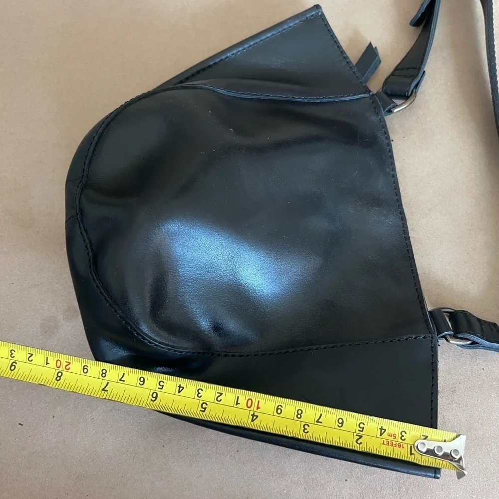ABLE Cecilia Crossbody Bag Black Genuine Leather Adjustable Strap Retails $168